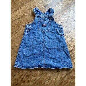 VTG Oshkosh B'Gosh Vestbak Denim Overall Strap Top dress Kid 5 Girls 100% Cotton